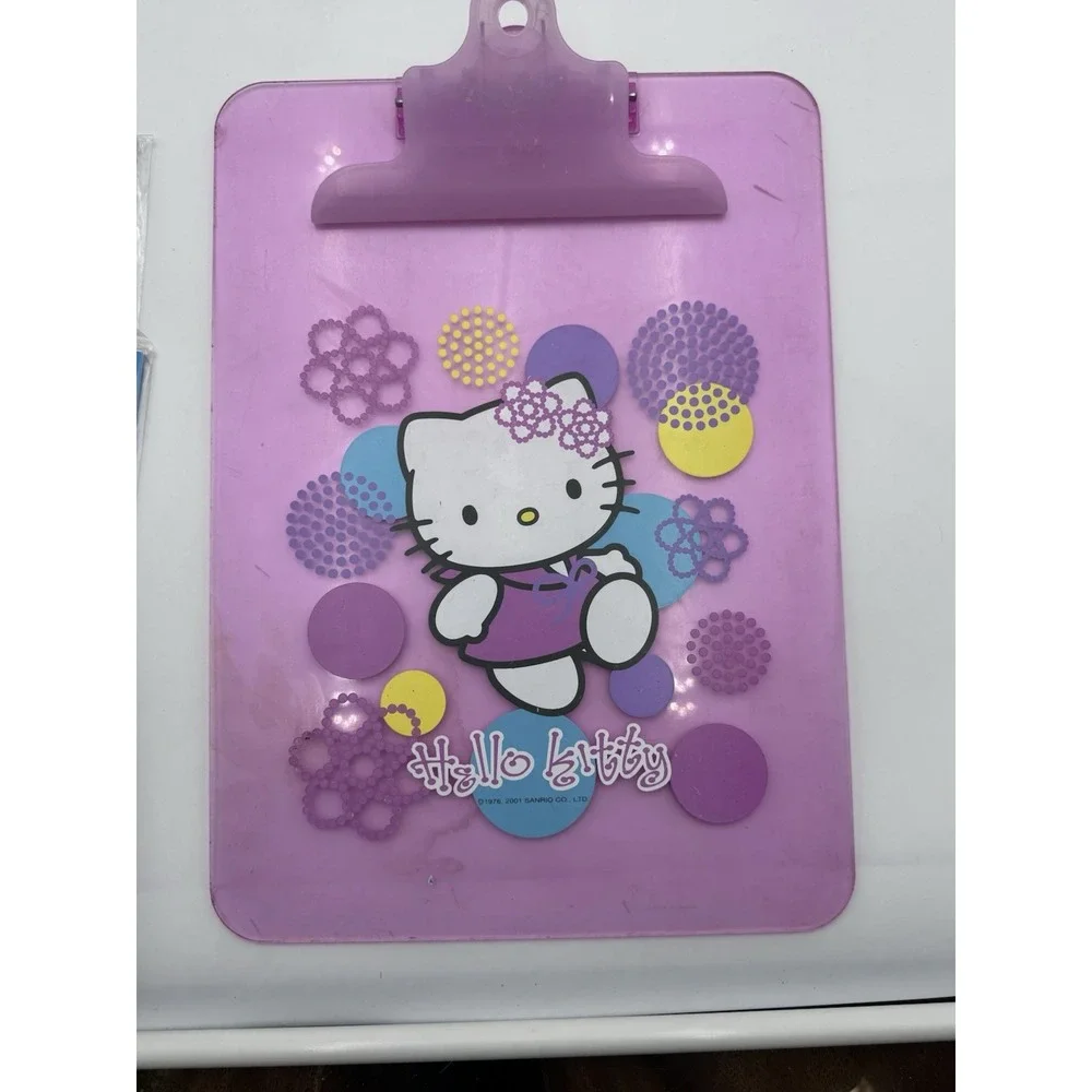 VTG 2001 Sanrio Hello Kitty Pink Clipboard‎ Clear Plastic 9